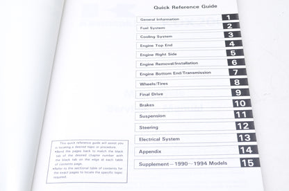 OEM Kawasaki 99924-1114-02 Service Manual KDX200E