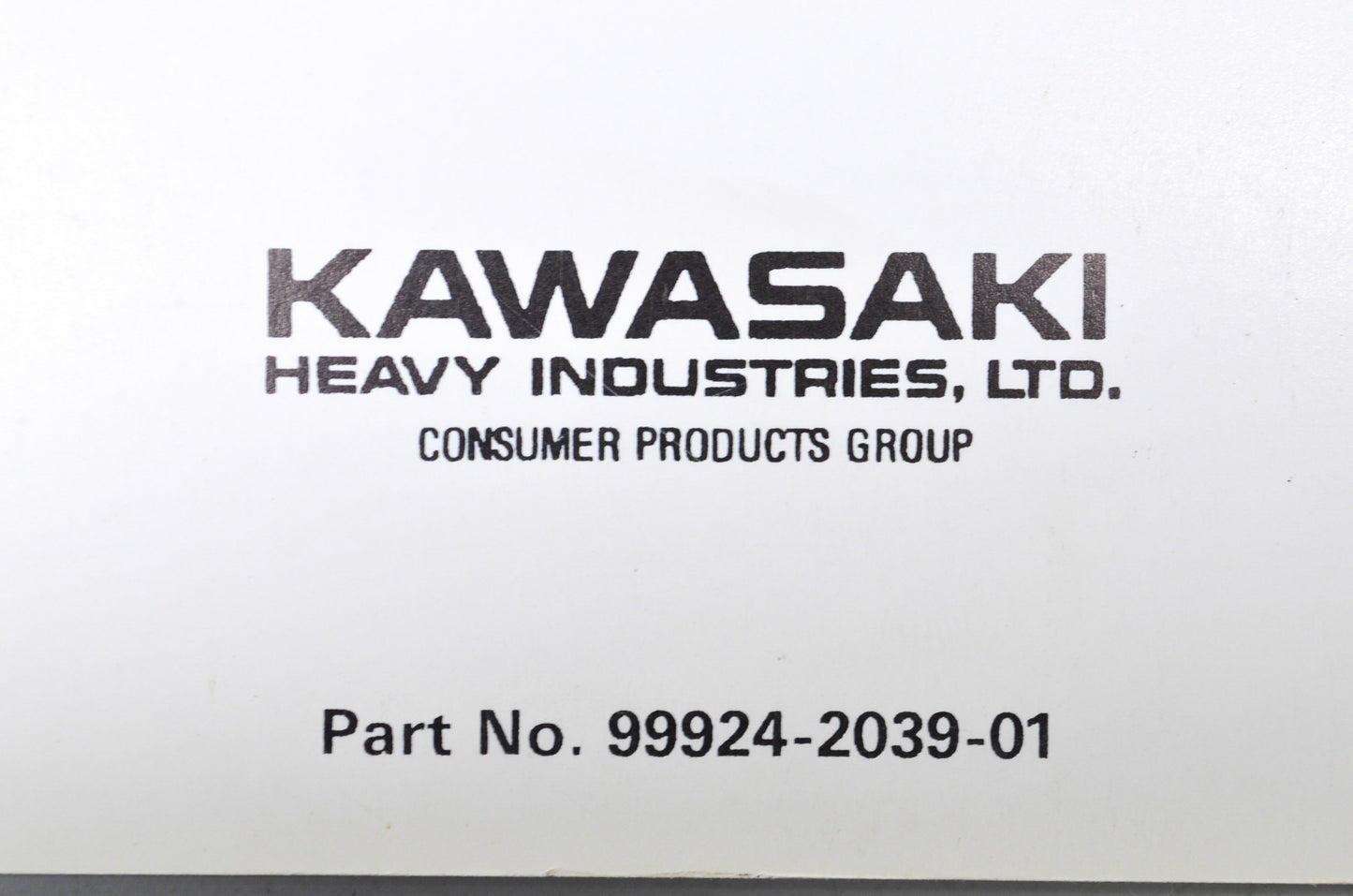 OEM Kawasaki 99924-2039-01 Service Manual GE2200/2900 NOS