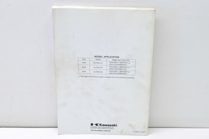 OEM Kawasaki 2003-2005 KLF 250, BAYOU 250, Workhorse 250 Service Manual