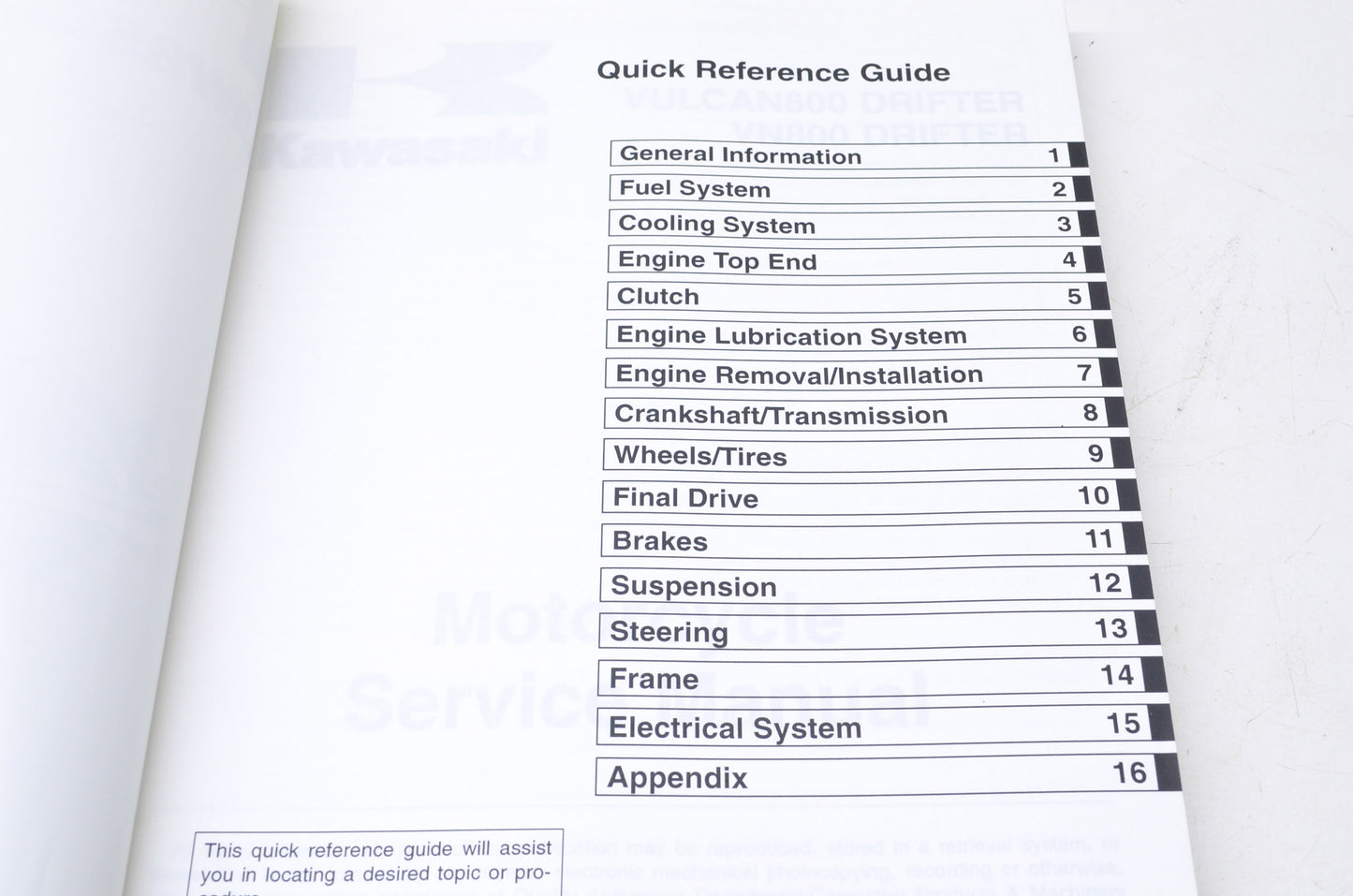 OEM Kawasaki 99924-1270-04 Service Manual VN800E