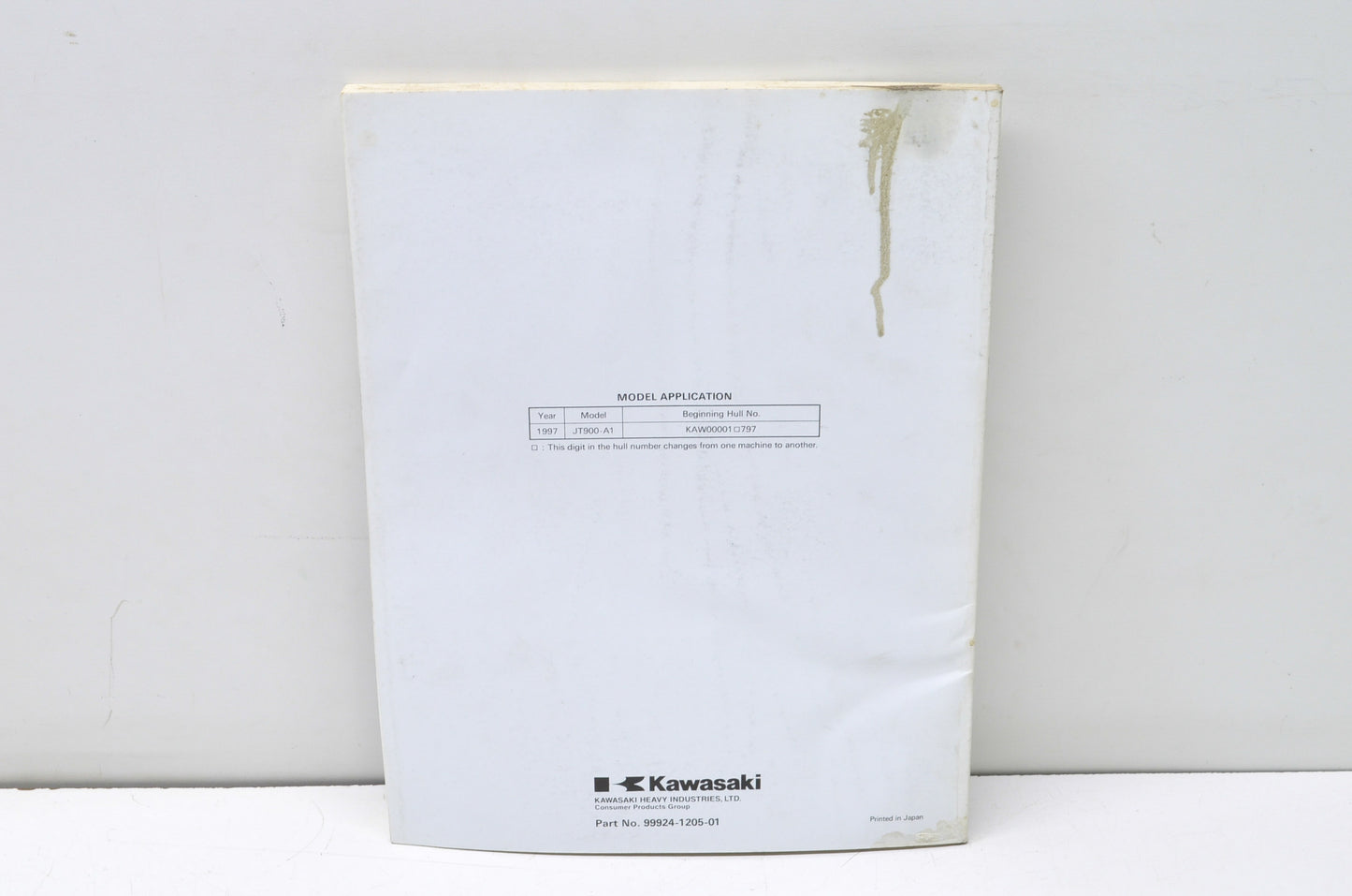 OEM Kawasaki 99924-1205-01 Service Manual JT900A/B