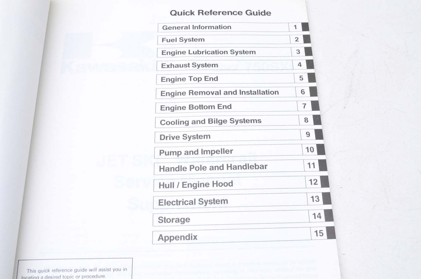 OEM Kawasaki 99924-1189-51 Service Manual Supplement JS750B