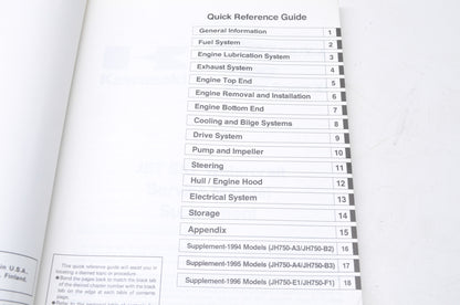 OEM Kawasaki 99924-1177-53 Service Manual Supplement JH750ABEF