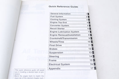 OEM Kawasaki 99924-1261-04 Service Manual KVF650A/B