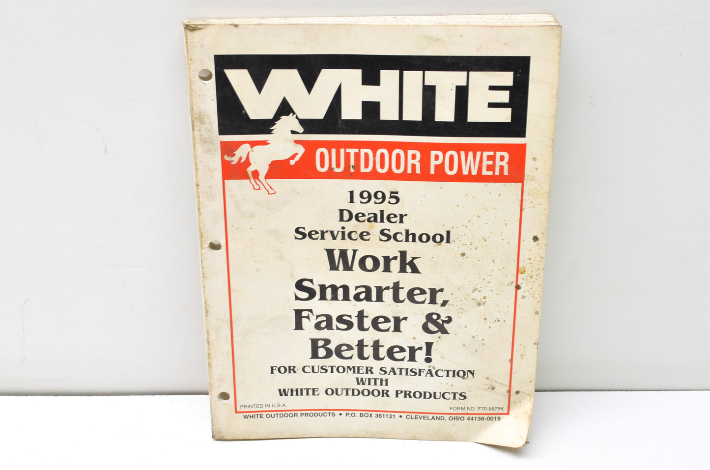 White Outdoor Power 770-8878K 1995 Dealer Service School Service Update Seminar