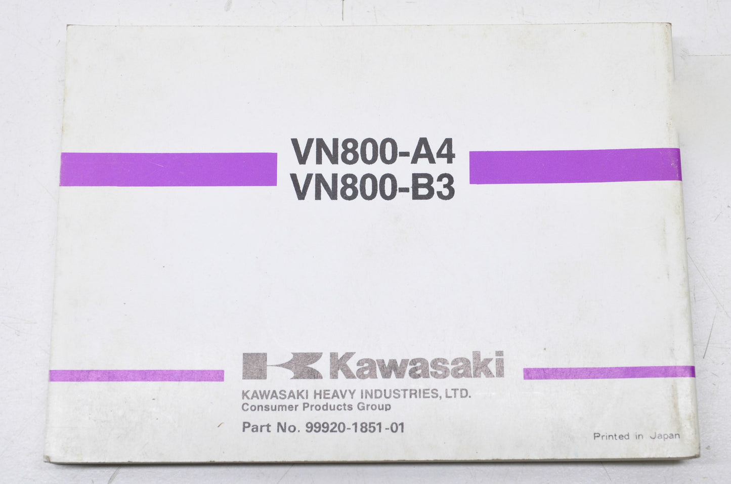 OEM Kawasaki 99920-1851-01 Owner's Manual VN800A4/B3