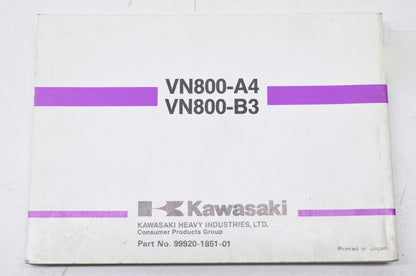 OEM Kawasaki 99920-1851-01 Owner's Manual VN800A4/B3