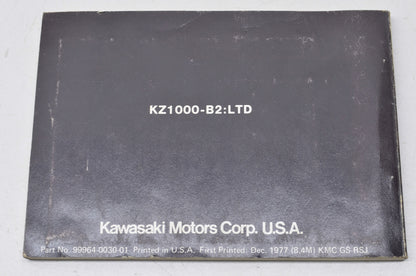 OEM Kawasaki 99964-0030-01 Owner's Manual KZ1000B2