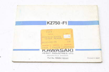 OEM Kawasaki 99920-1183-01 Owner's Manual KZ750F1