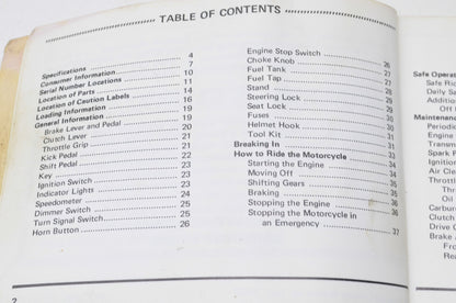OEM Kawasaki 99920-1119-01 Owner's Manual KE100A10