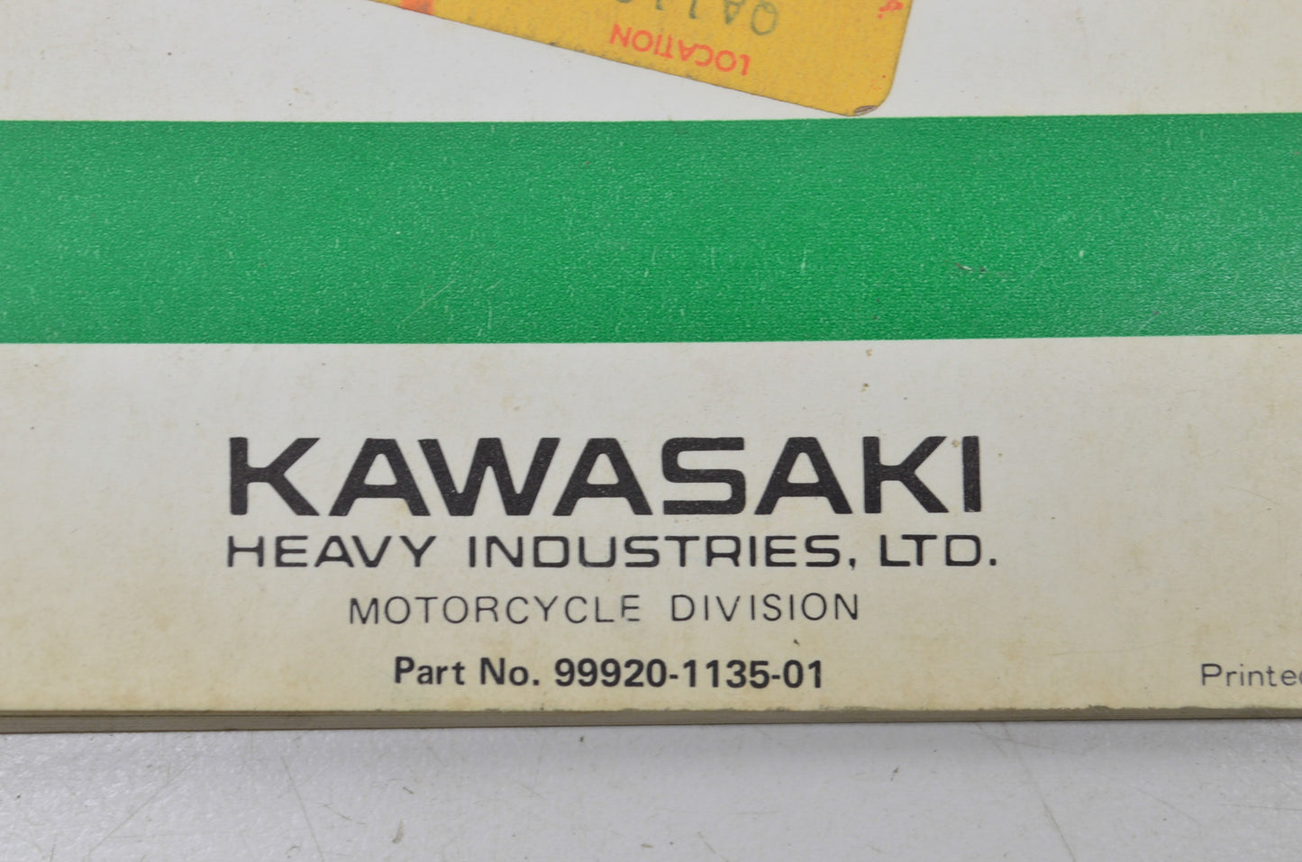OEM Kawasaki 99920-1135-01 Owner's Manual KZ550A3