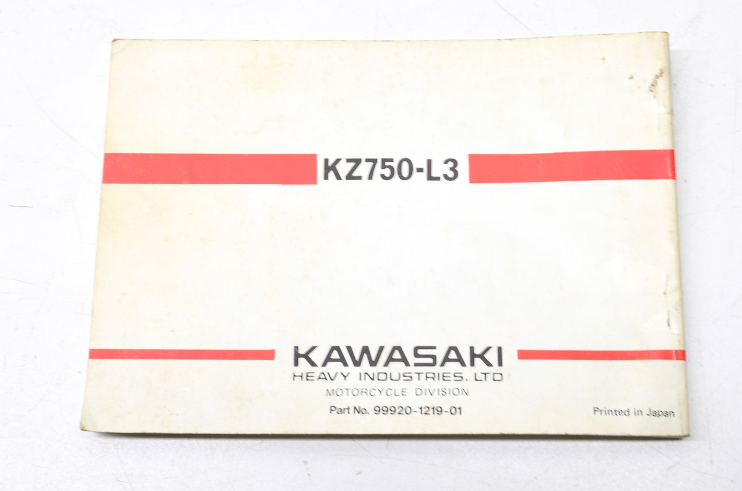 OEM Kawasaki 99920-1219-01 Owner's Manual KZ750L3