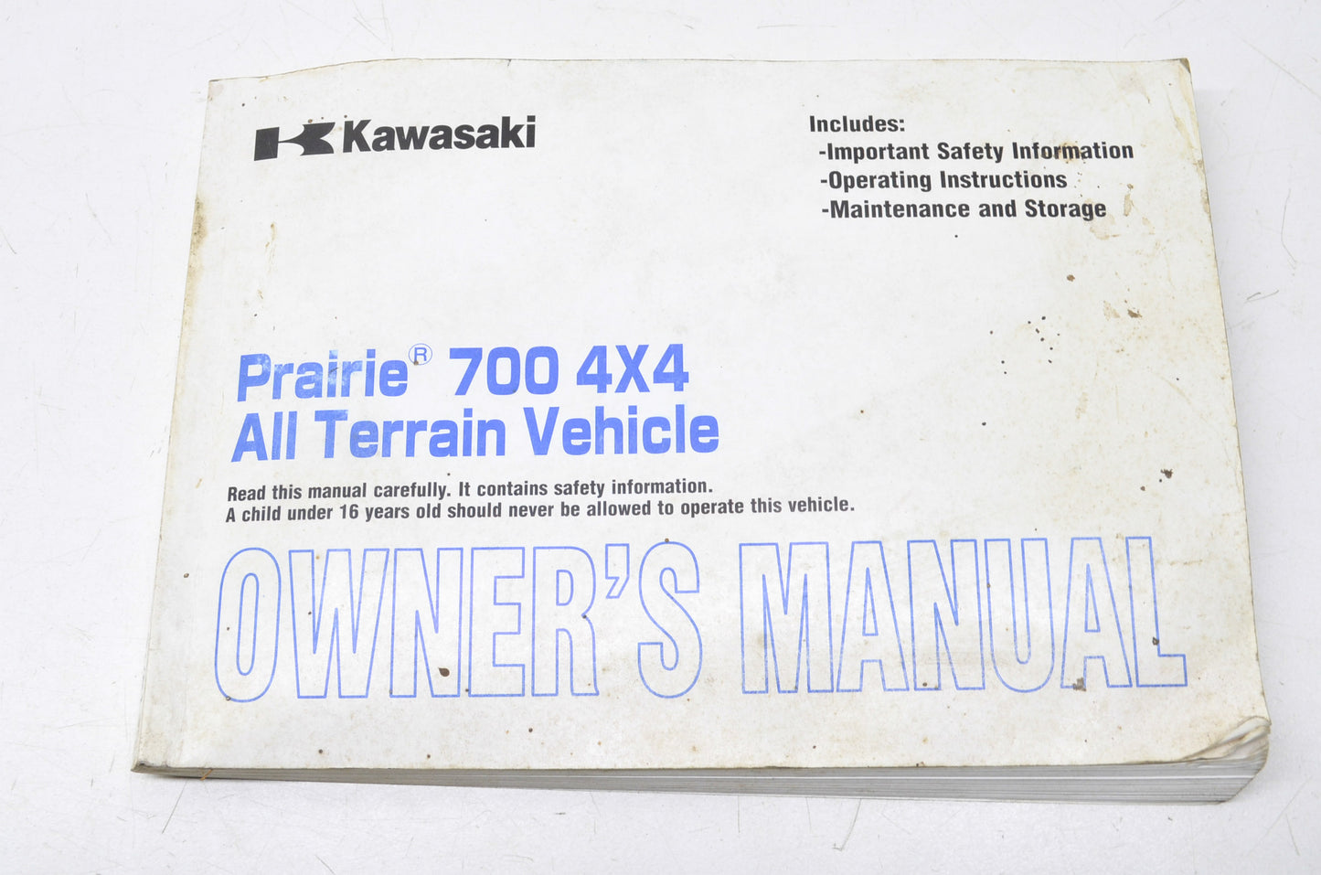 OEM Kawasaki Prairie 700 4x4 Owner's Manual