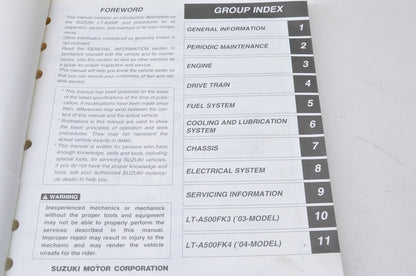 OEM Suzuki 99500-44042-01E Service Manual LT-A500F