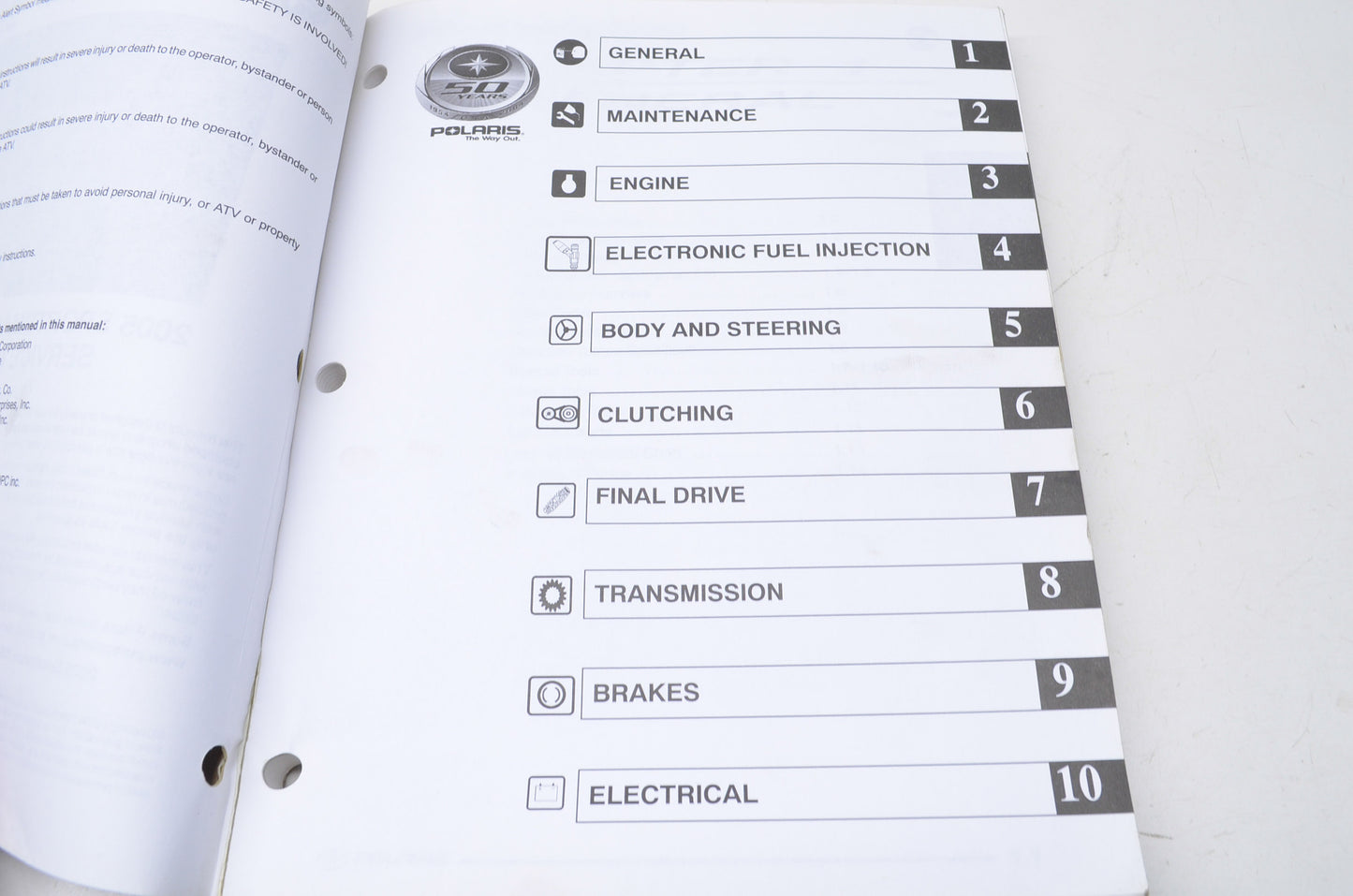 OEM Polaris 9919820 Service Manual 06 Sportsman 700,800 EFI