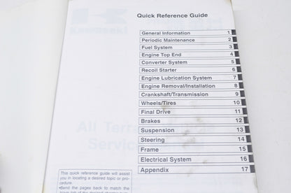 OEM Kawasaki 2003-2005 Prairie 360 4x4, KVF 360 4x4 Service Manual