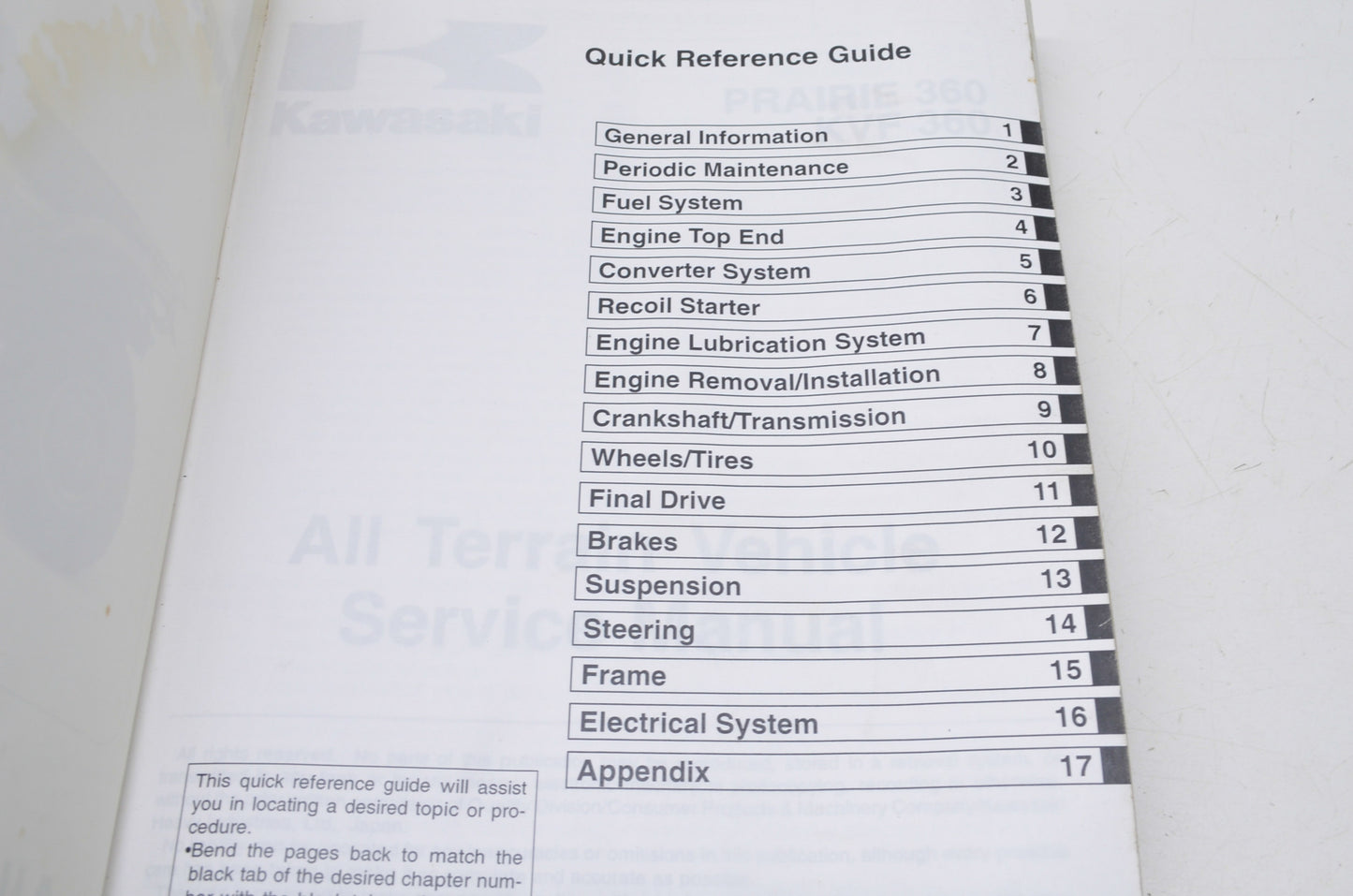 OEM Kawasaki 99924-1302-04 Service Manual KVF360B