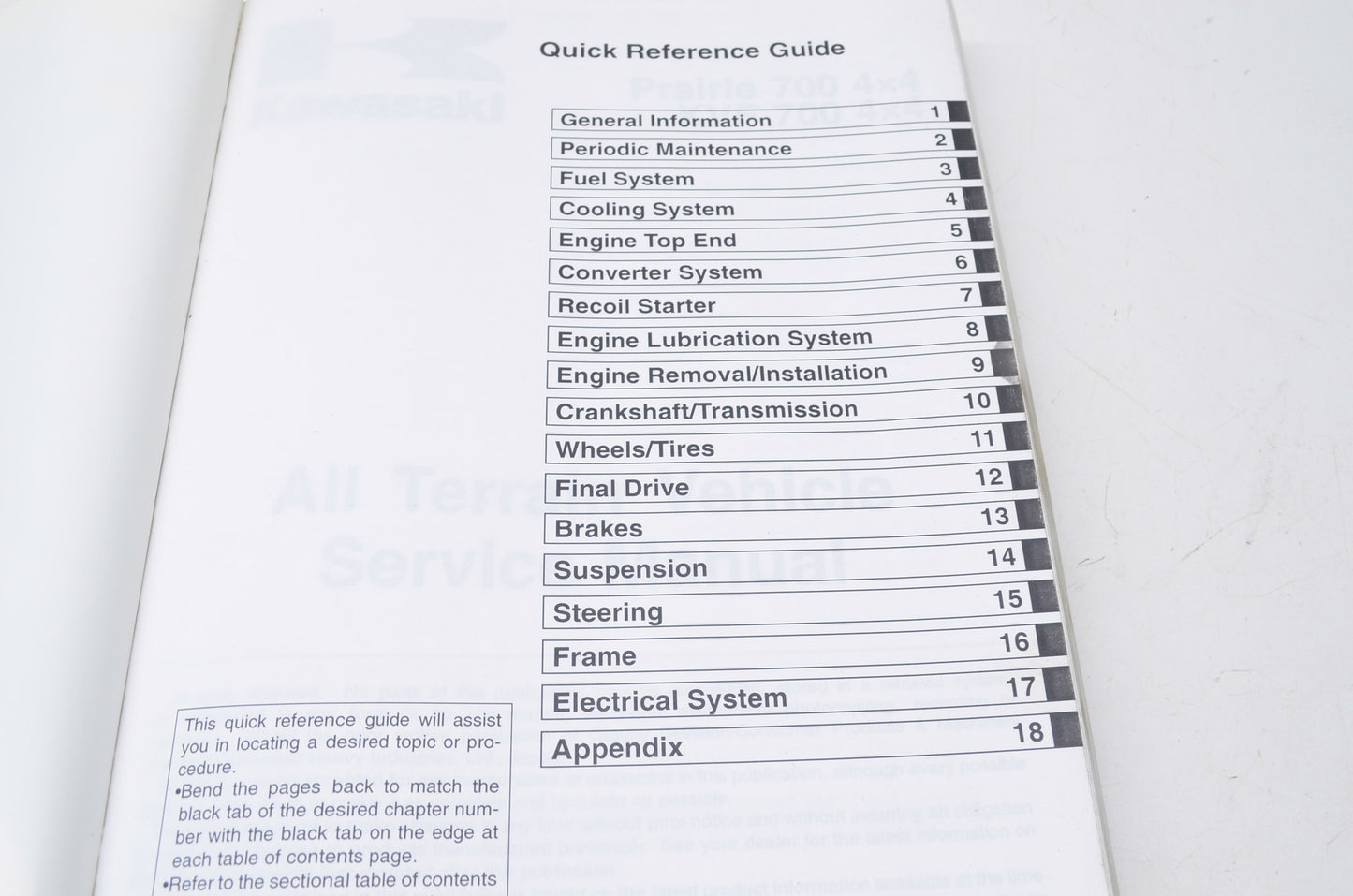 OEM Kawasaki 99924-1319-04 Service Manual KVF700A