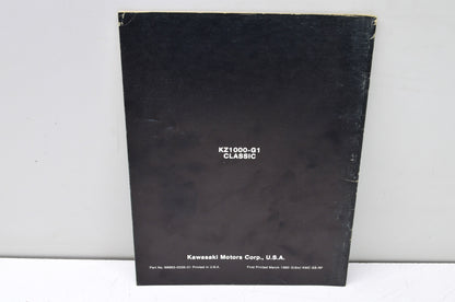 OEM Kawasaki 99963-0035-01 Service Manual Supplement KZ1000G1
