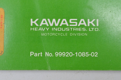OEM Kawasaki 99920-1085-02 Owner's & Service Manual KX80A2