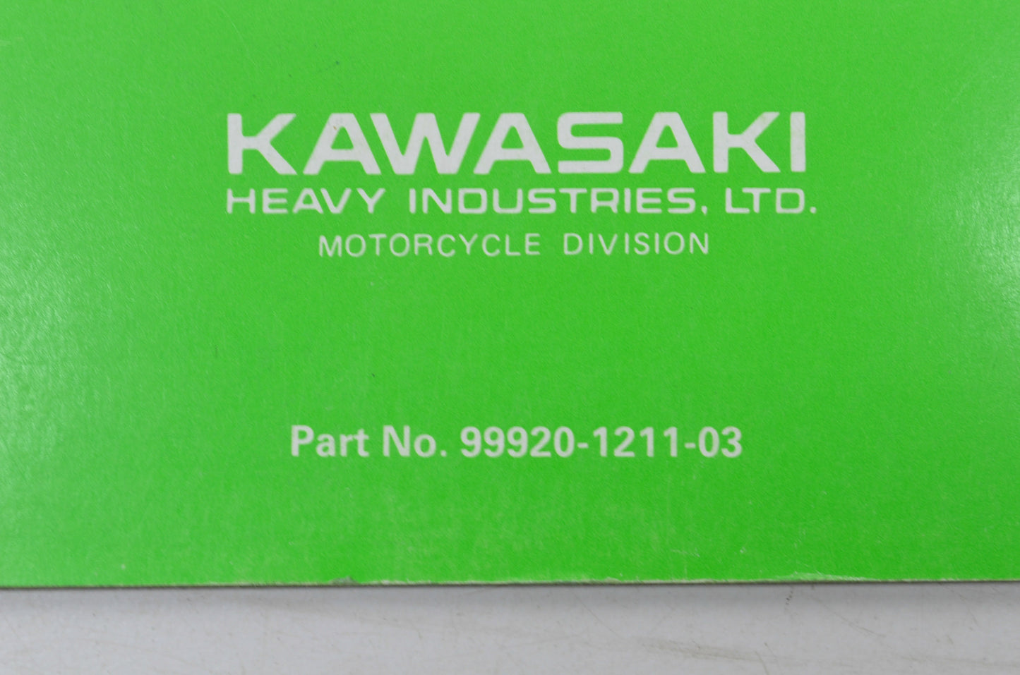 OEM Kawasaki 99920-1211-03 Owner's & Service Manual KX250C1
