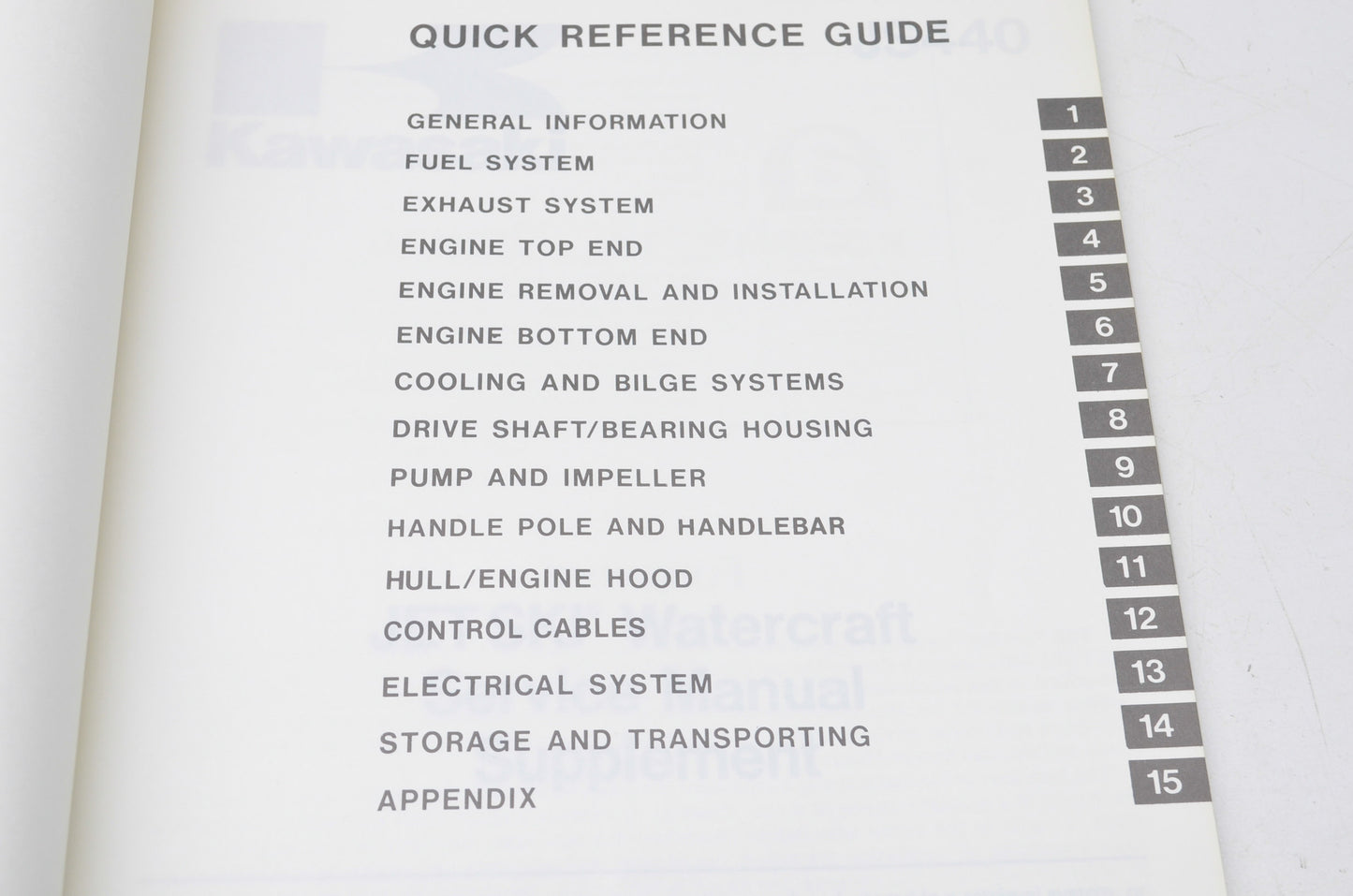 OEM Kawasaki 99924-1091-51 Service Manual Supplement JS440A11 NOS