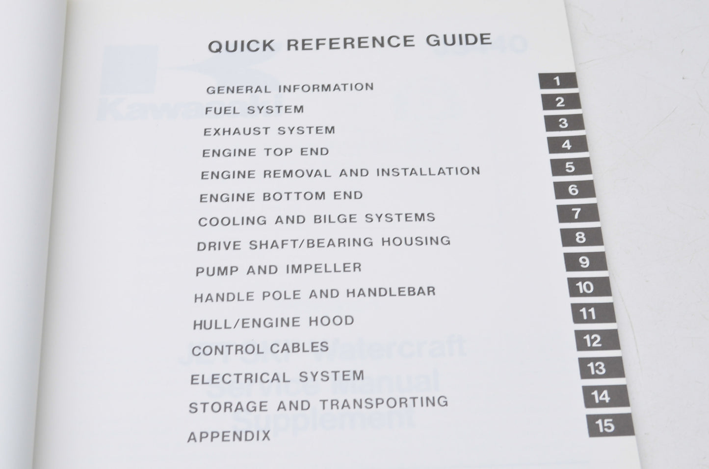 OEM Kawasaki 99924-1091-53 Service Manual Supplement JS440A17 NOS