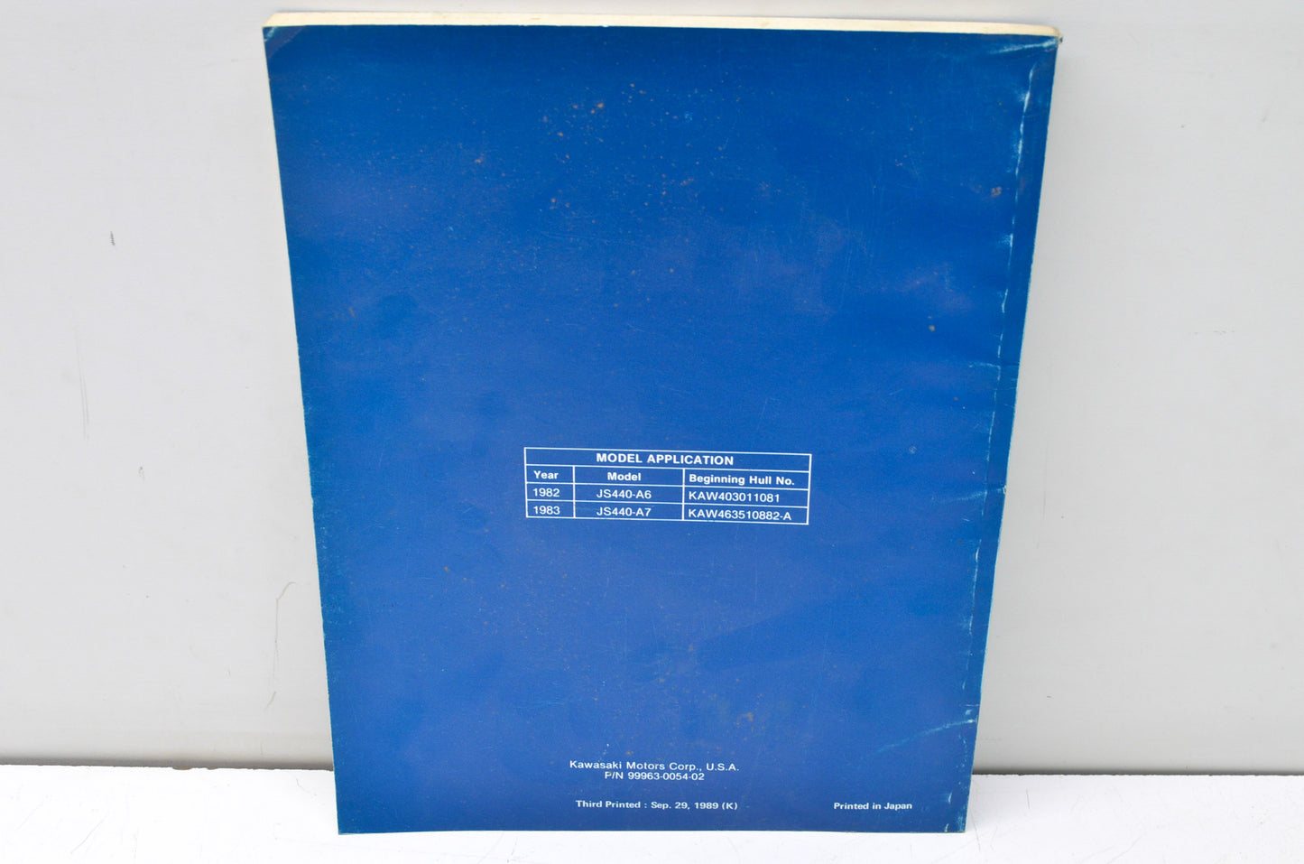 OEM Kawasaki 99963-0054-02 Service Manual JS440A6-10 NOS