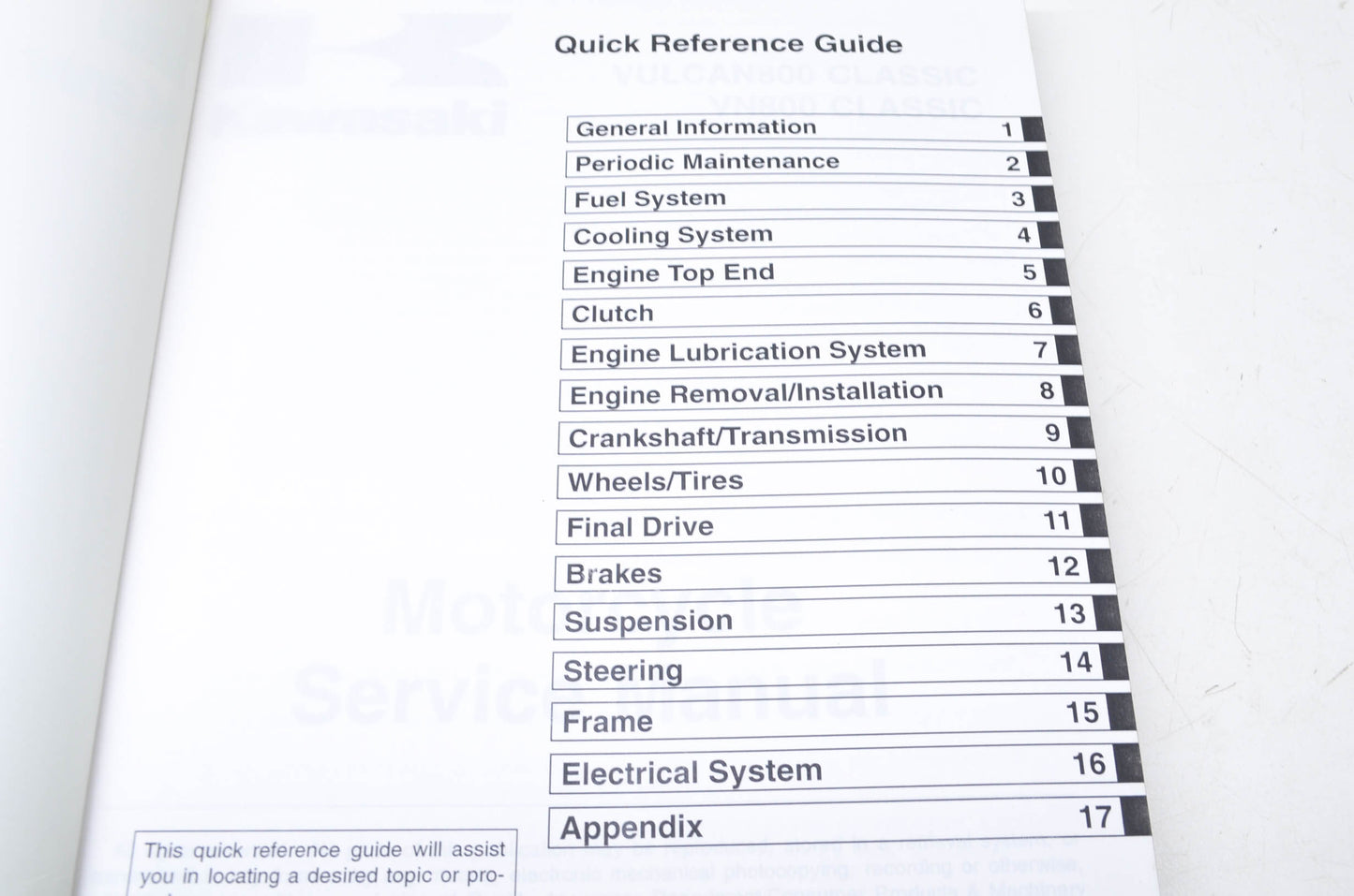 OEM Kawasaki 99924-1316-03 Service Manual VN800B
