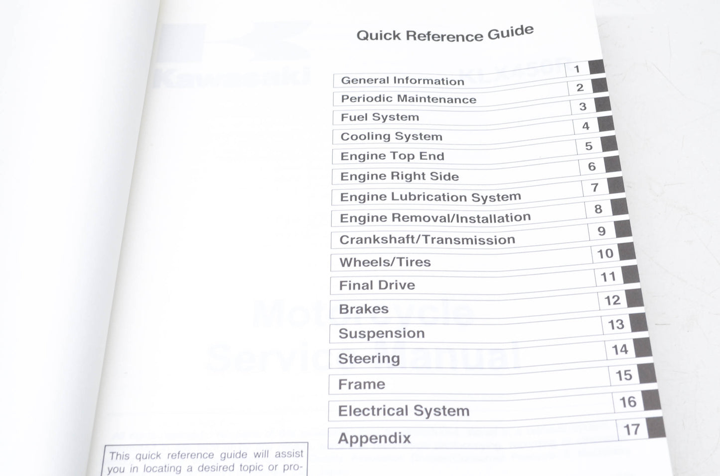 OEM Kawasaki 99924-1385-01 Service Manual KLX450A