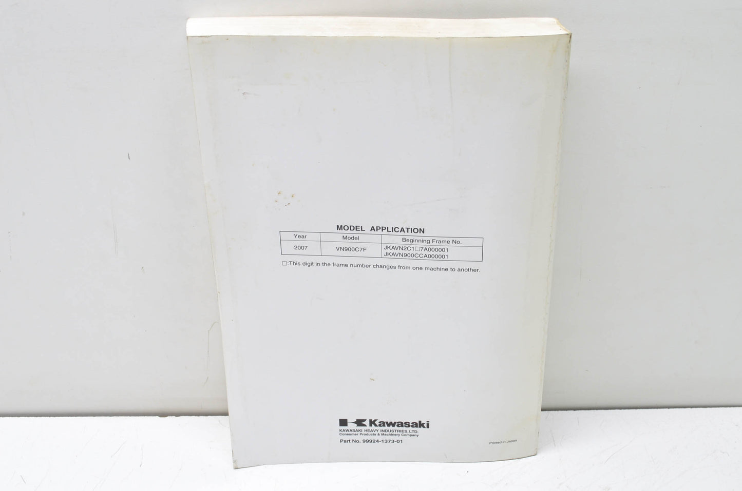 OEM Kawasaki 99924-1373-01 Service Manual VN900C NOS