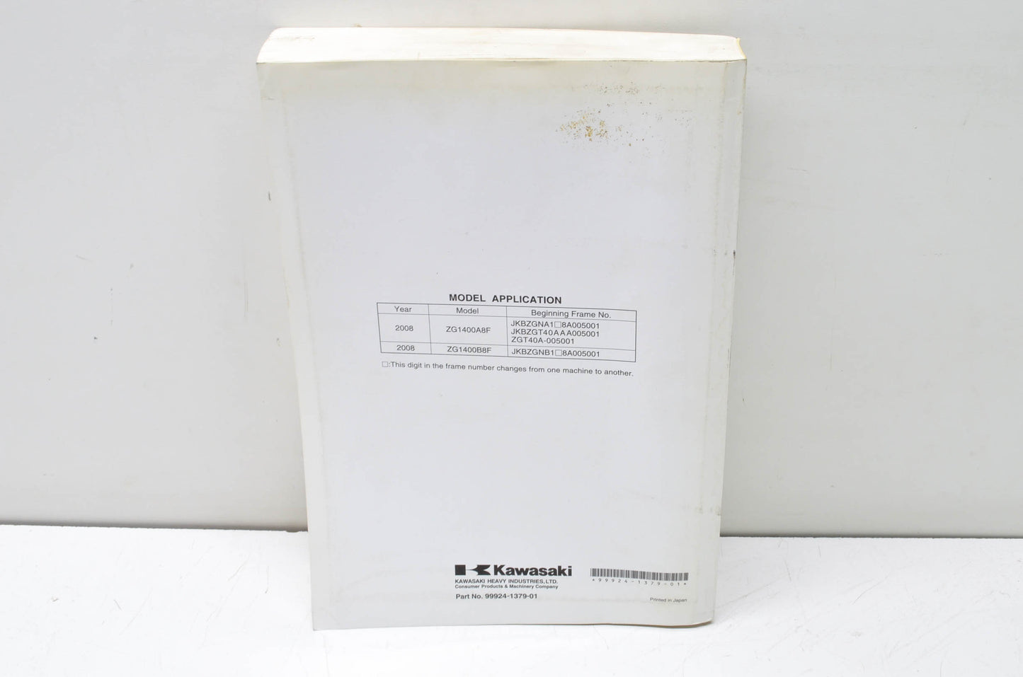 OEM Kawasaki 99924-1379-01 Service Manual ZG1400A NOS