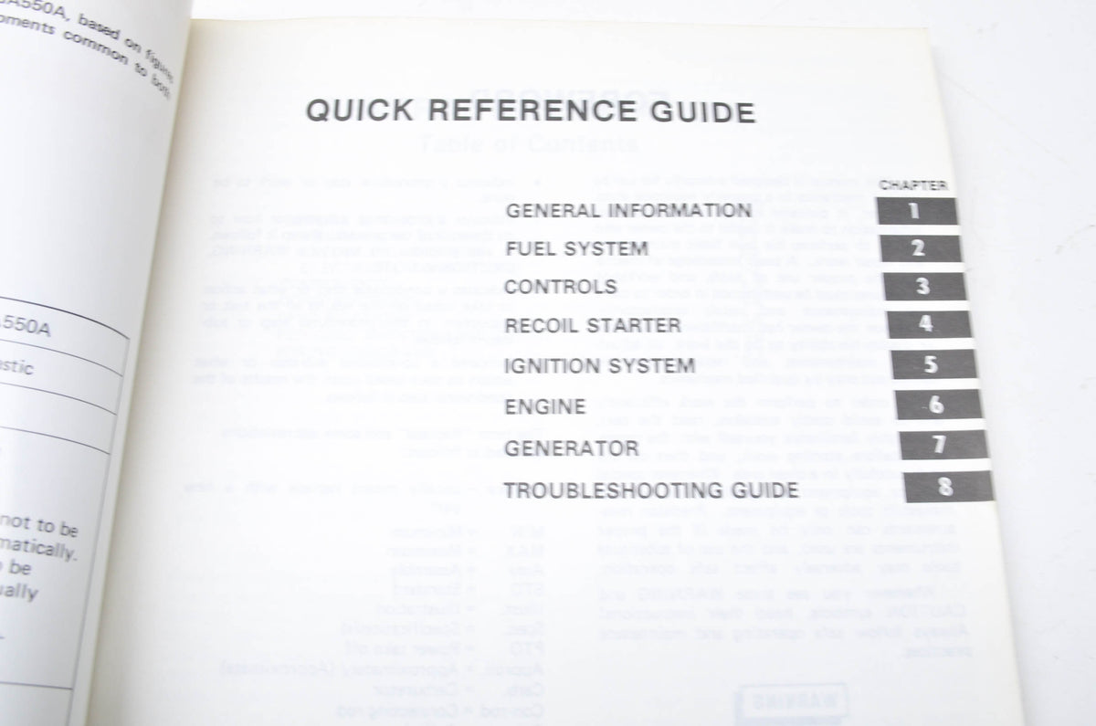 OEM Kawasaki 99924-2019 Service Manual GA550A/GD550A