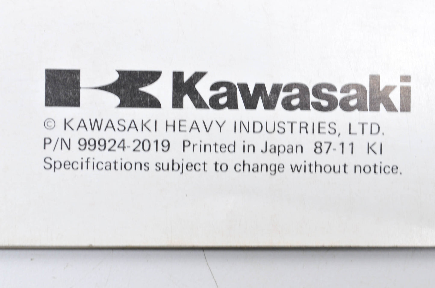 OEM Kawasaki 99924-2019 Service Manual GA550A/GD550A