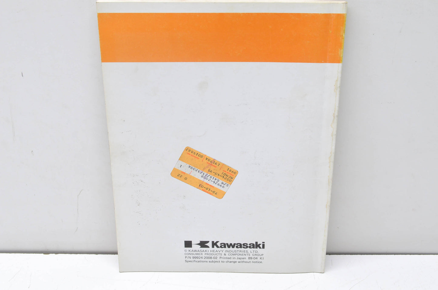 OEM Kawasaki 99924-2008-02 GA1800A, GA2300A, GA3200A, GA3200AS Portable Generato