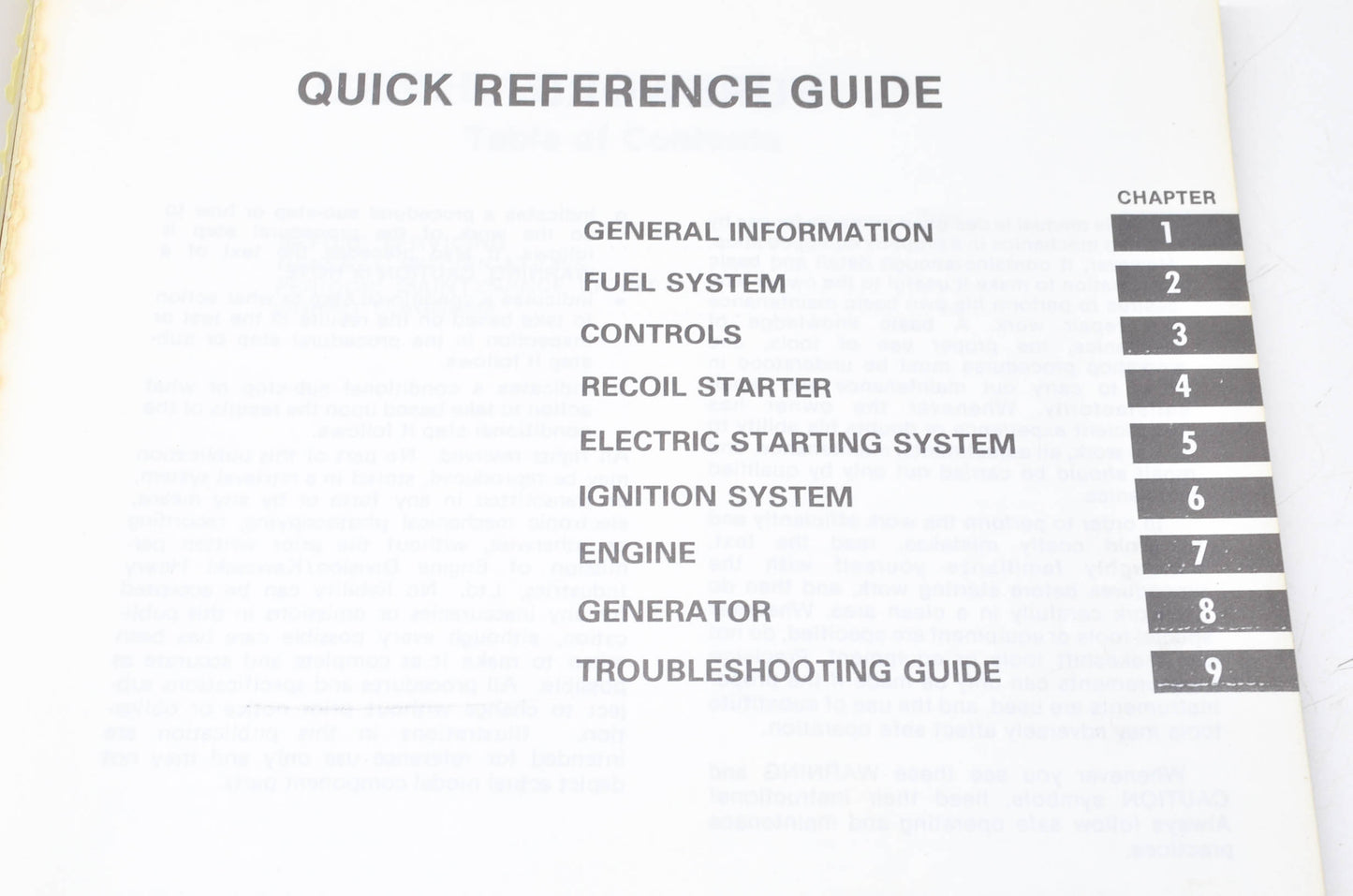 OEM Kawasaki 99924-2008 Service Manual GA18/23/3200A