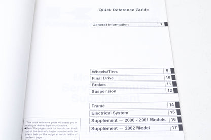 OEM Kawasaki 99924-1199-56 Service Manual Supplement VN800B NOS