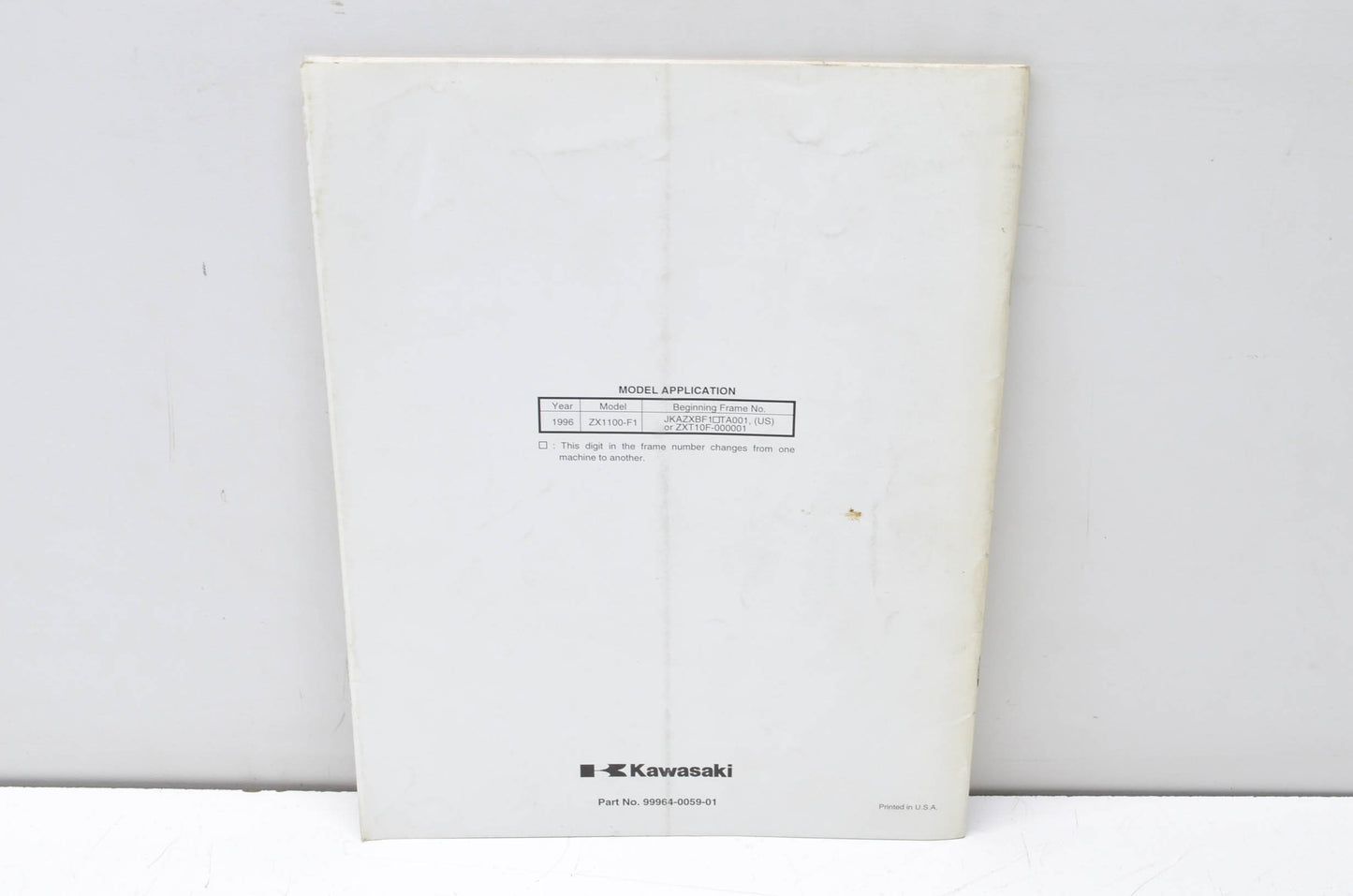 OEM Kawasaki 99964-0059-01 GPZ1100 ABS Training Manual