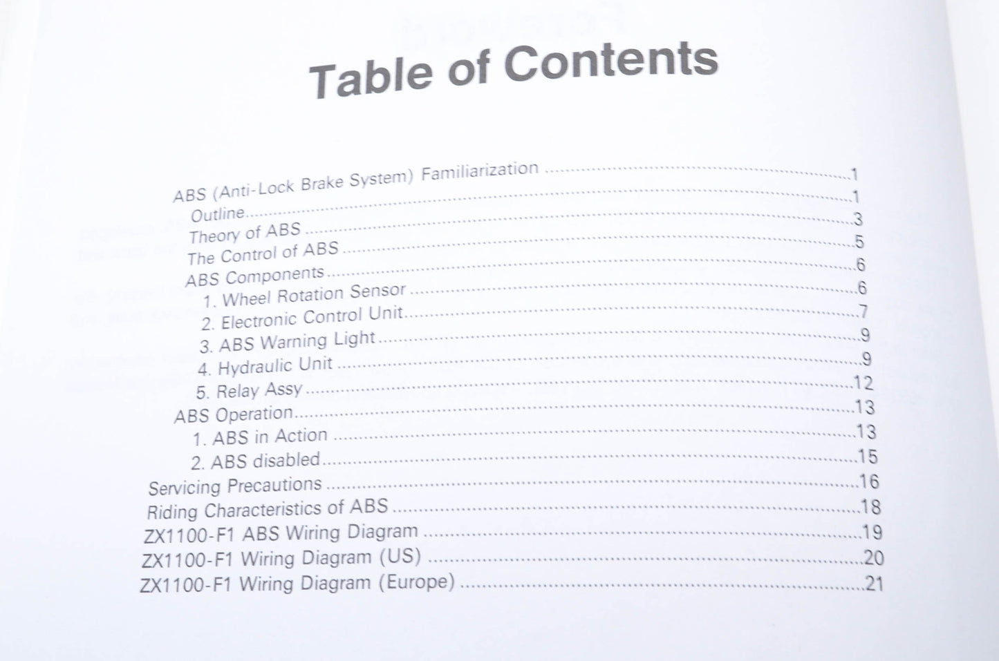 OEM Kawasaki 99964-0059-01 GPZ1100 ABS Training Manual