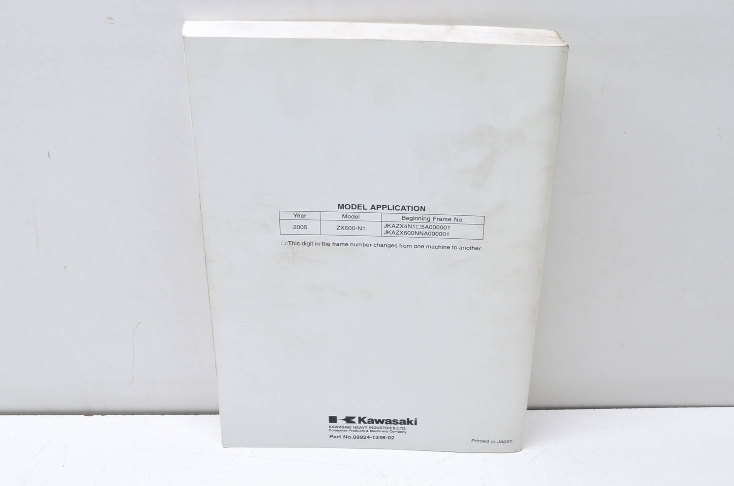 OEM Kawasaki 99924-1346-02 Service Manual ZX600N