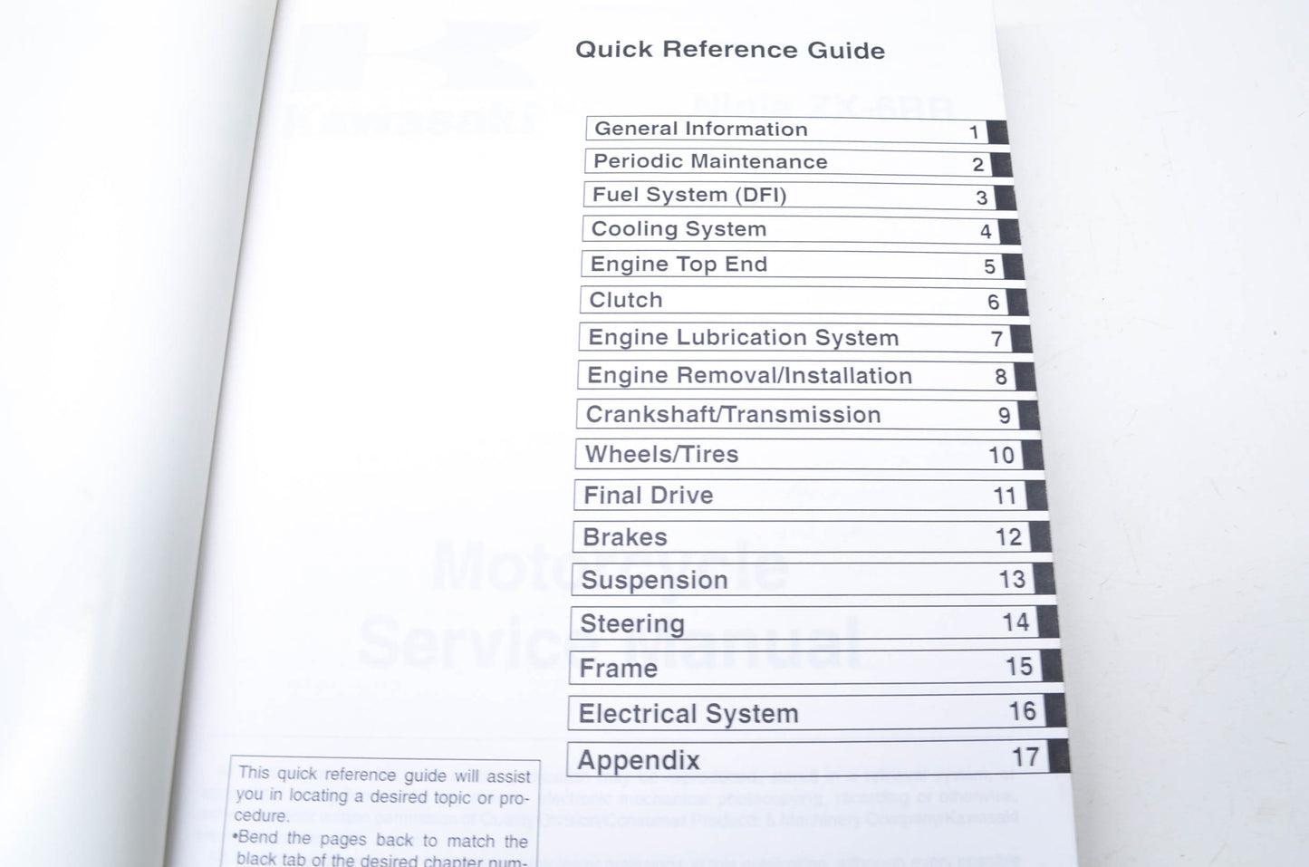 OEM Kawasaki 99924-1346-02 Service Manual ZX600N