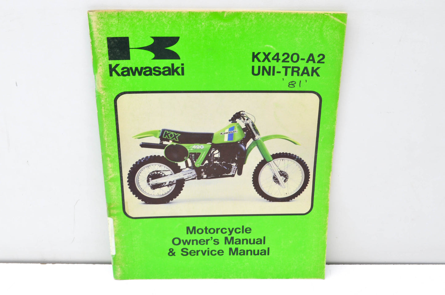 OEM Kawasaki 99963-0041-01 KX420-A2 UNI-TRAK Motorcycle Owner's Manu