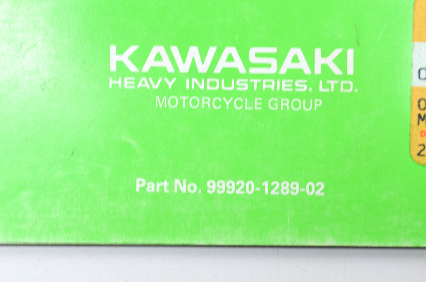 OEM Kawasaki 99920-1289-02 Owner's & Service Manual KX125D1