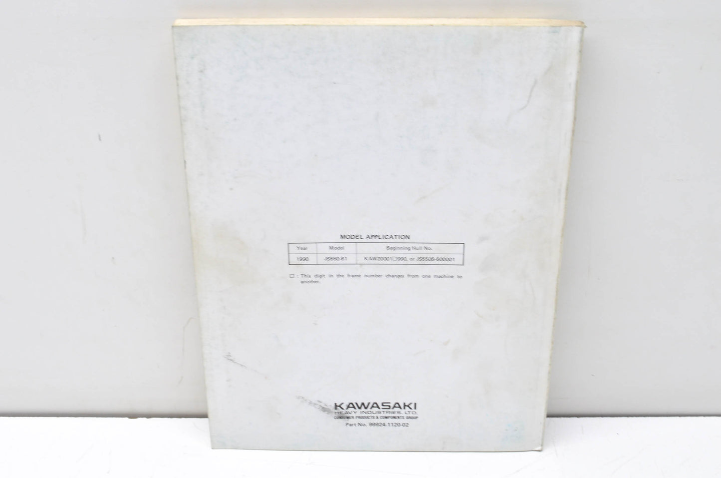 OEM Kawasaki 99924-1120-02 Service Manual JS550B1