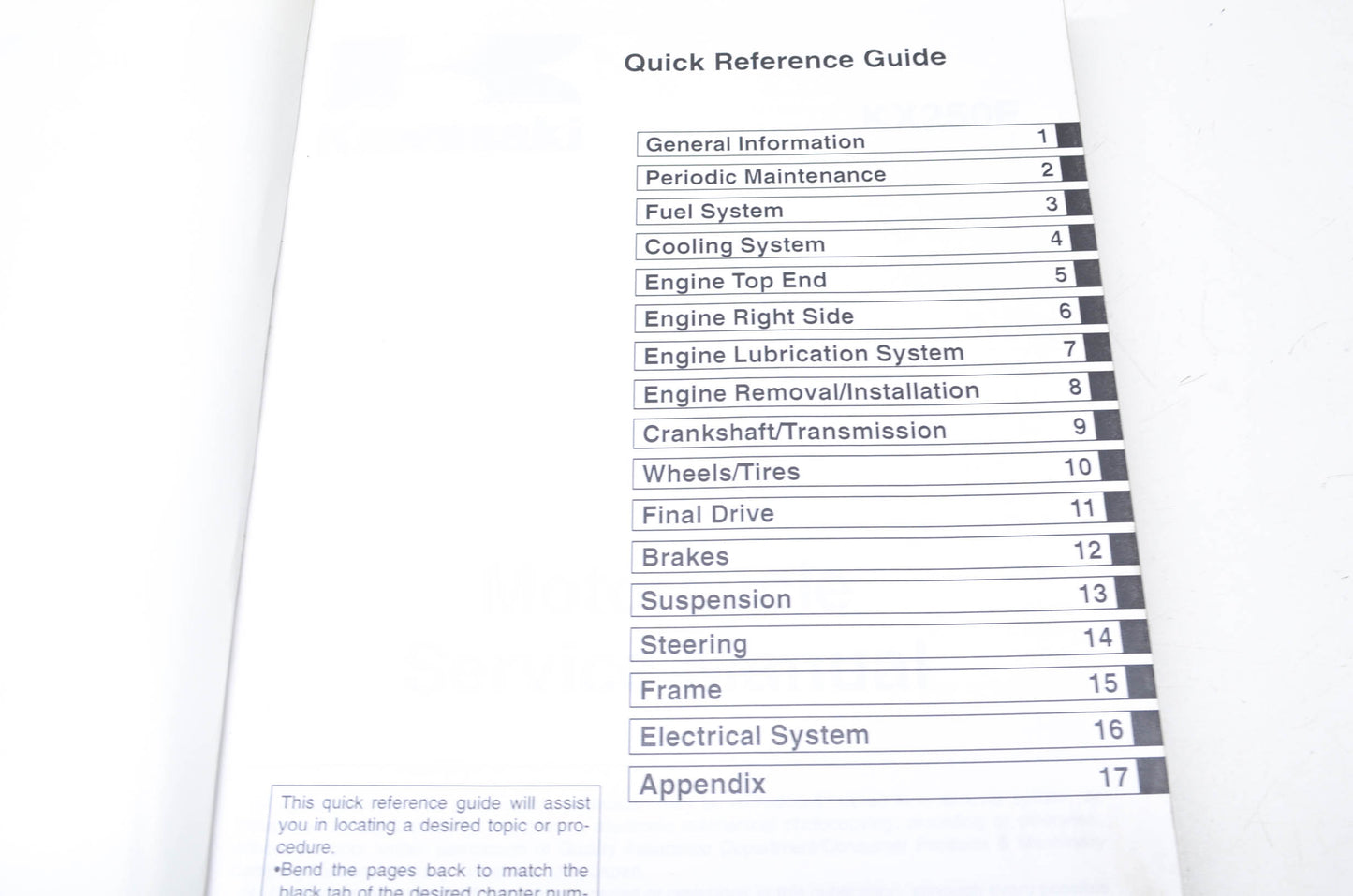 OEM Kawasaki 99924-1324-03 Service Manual KX250N
