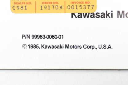 OEM Kawasaki 99963-0060-01 Service Manual Supplement KZ1000P NOS