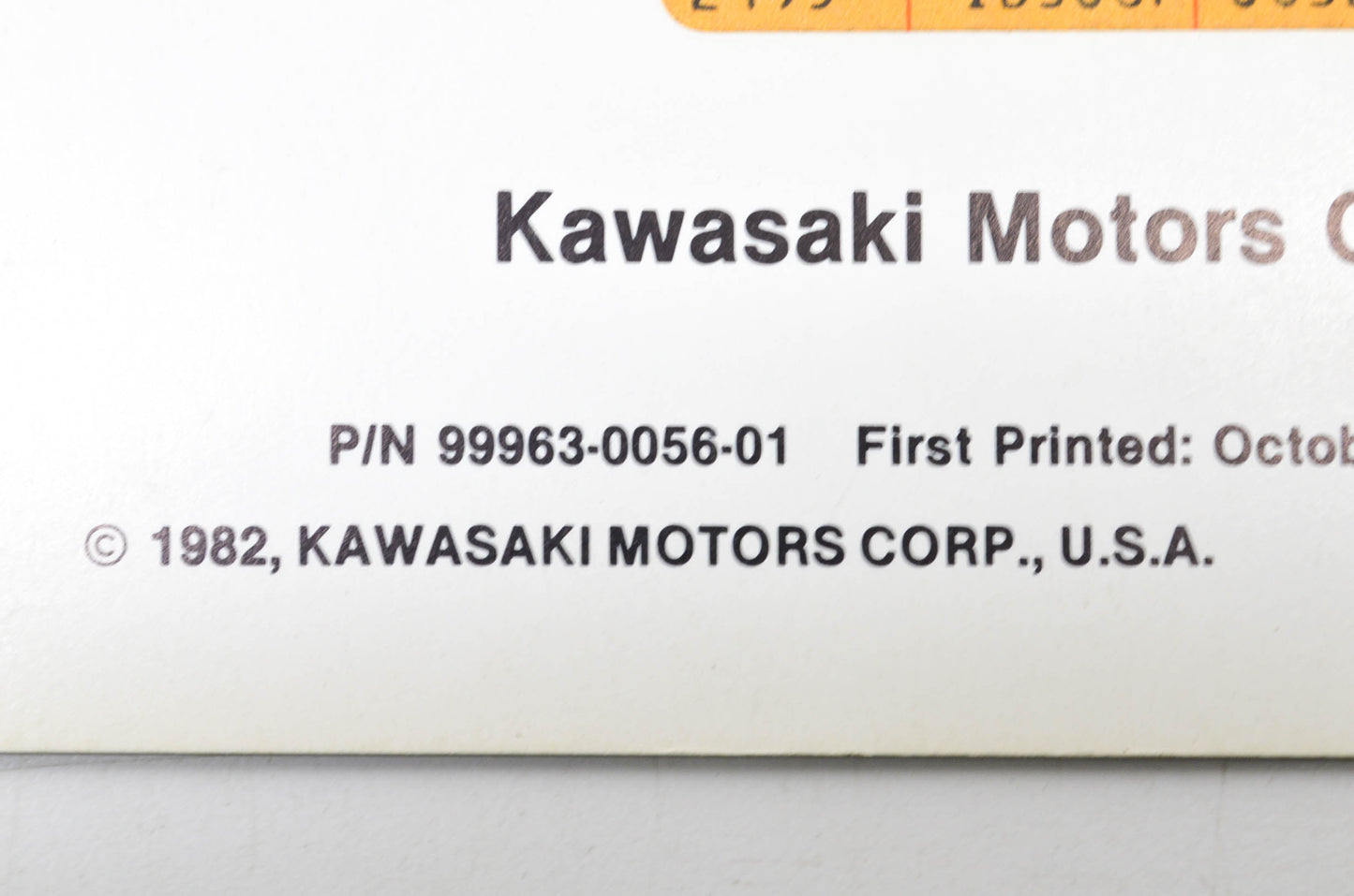 OEM Kawasaki 99963-0056-01 Service Manual Supplement KZ1000P NOS