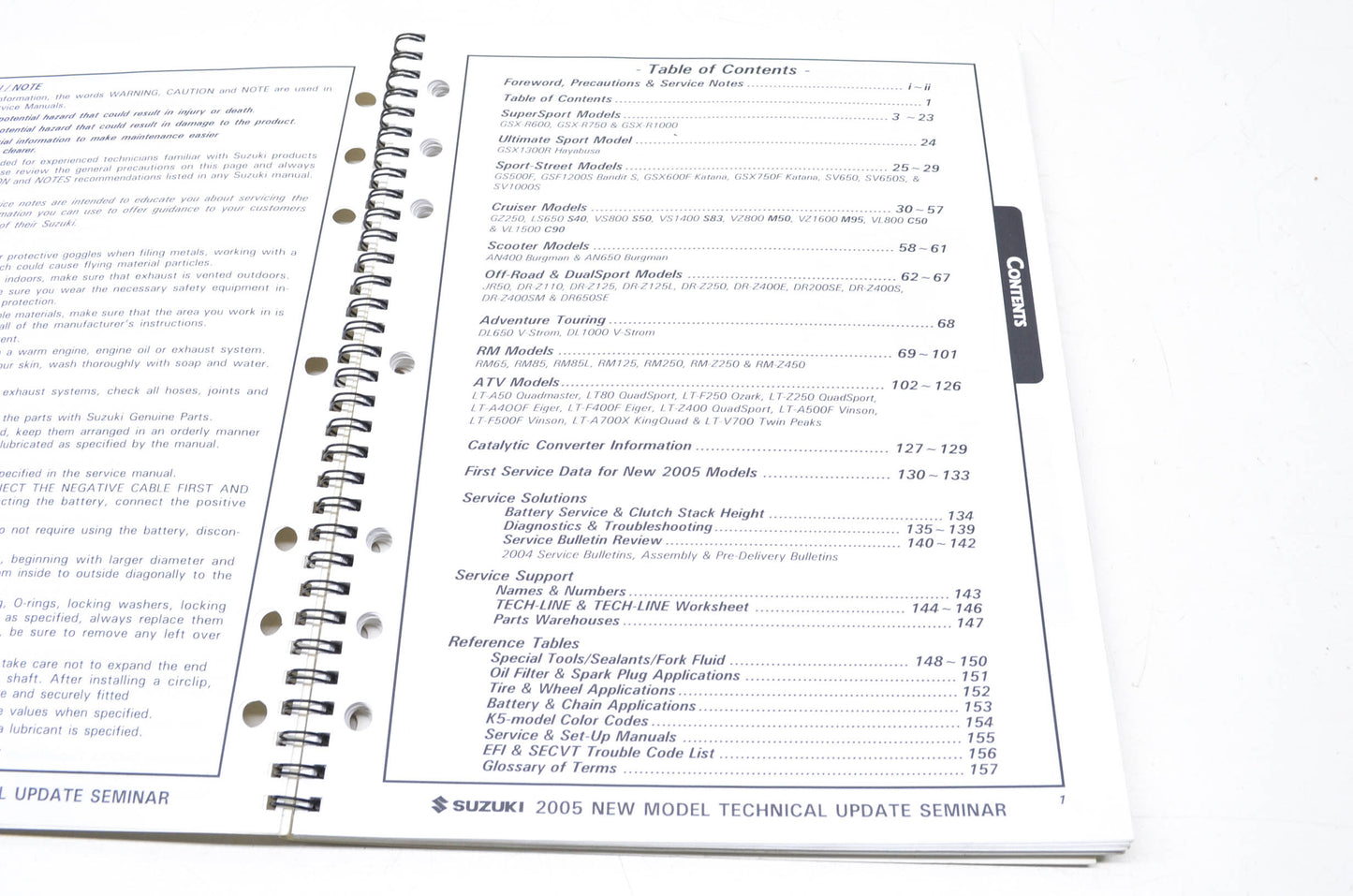 OEM Suzuki 99923-15205 2005 New Model Technical Update Seminar Manual