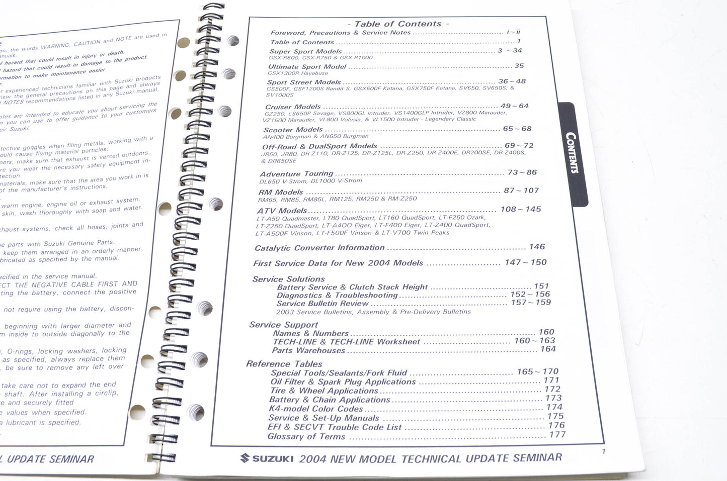 OEM Suzuki 99923-15204 2004 Model Technical Update Seminar Manual