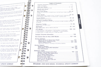 OEM Suzuki 99923-15204 2004 Model Technical Update Seminar Manual